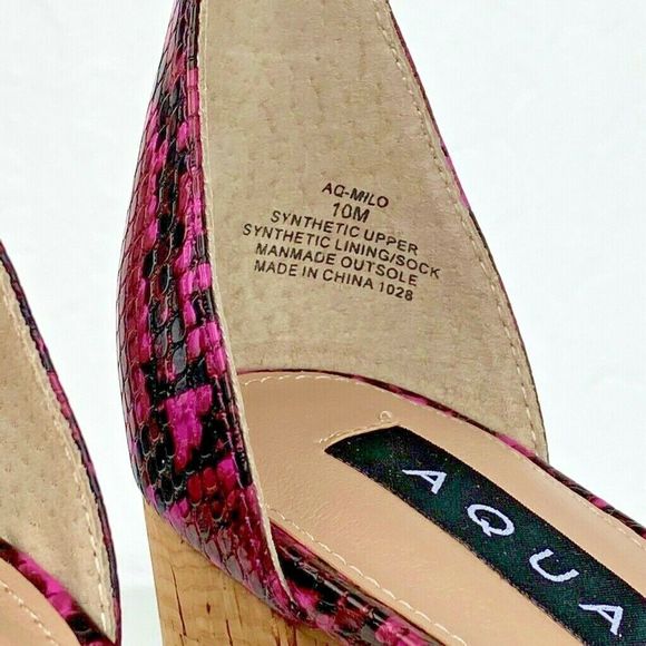 Aqua Milo Platform Heels Shoes Snake Print 10 New - Picture 3 of 11